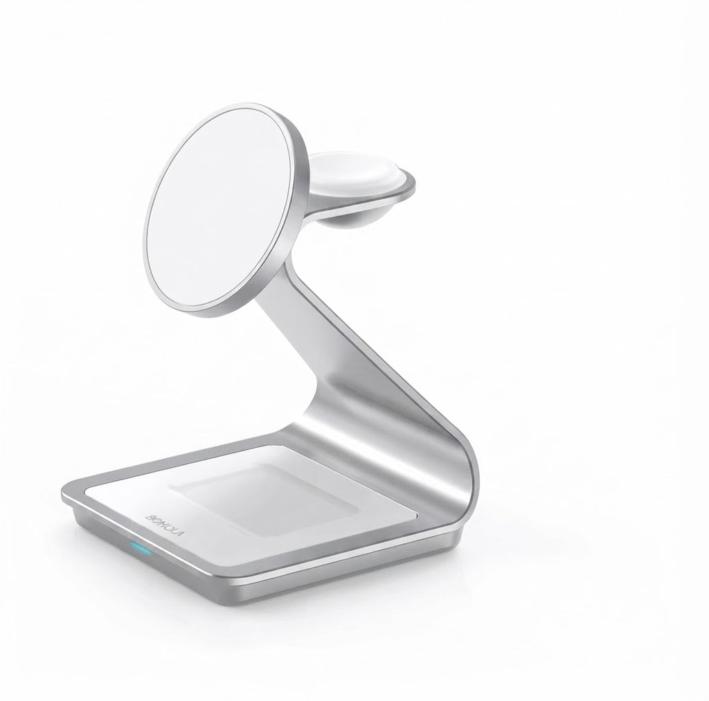 Bonola Stazione di Ricarica Wireless Magnetica 3 in 1 per iPhone, Apple Watch e AirPods