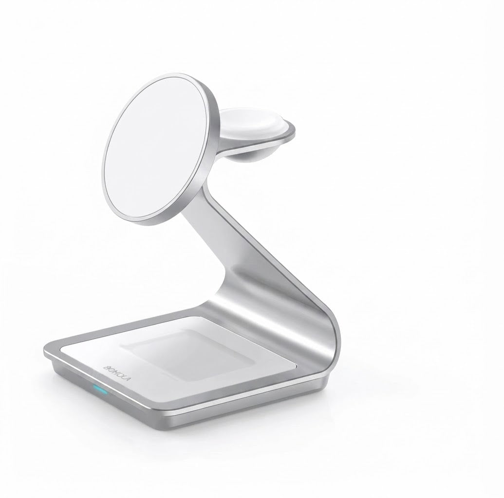 Bonola Stazione di Ricarica Wireless Magnetica 3 in 1 per iPhone, Apple Watch e AirPods