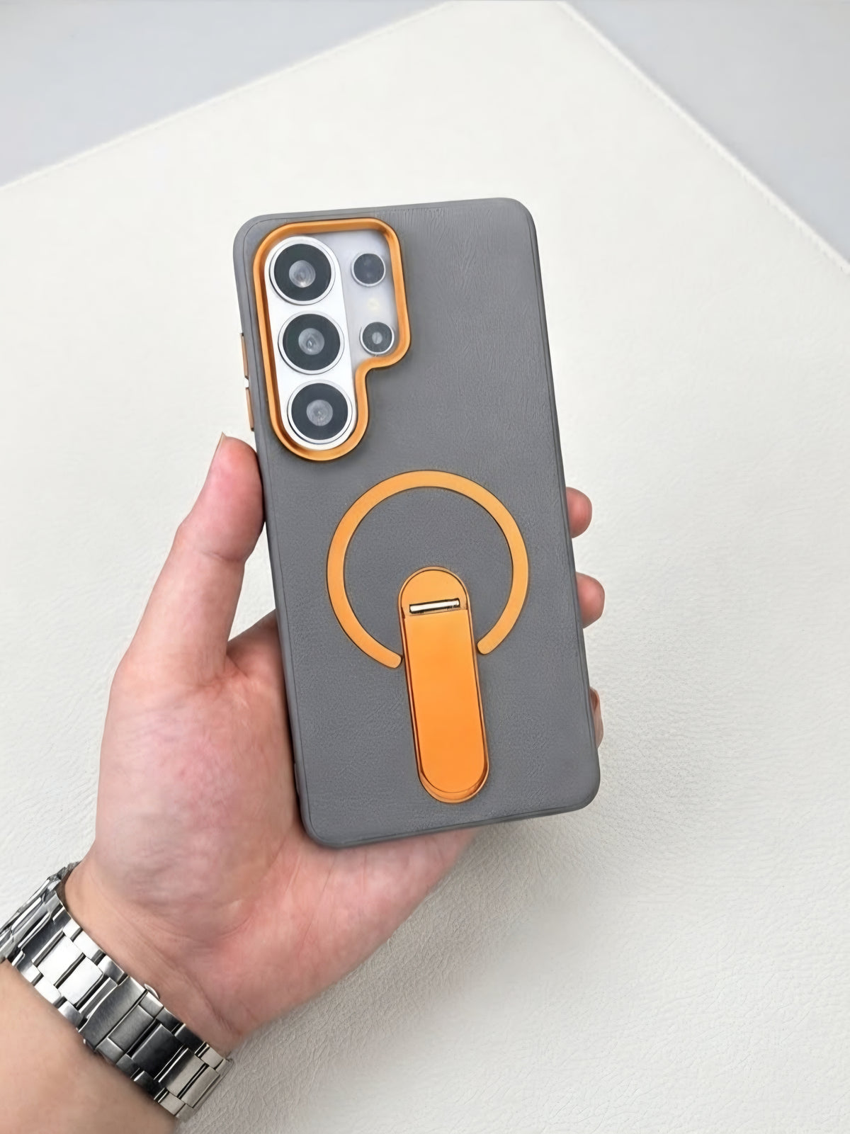 Custodia di Lusso in Metallo con Supporto Magnetico e MagSafe per Samsung Galaxy