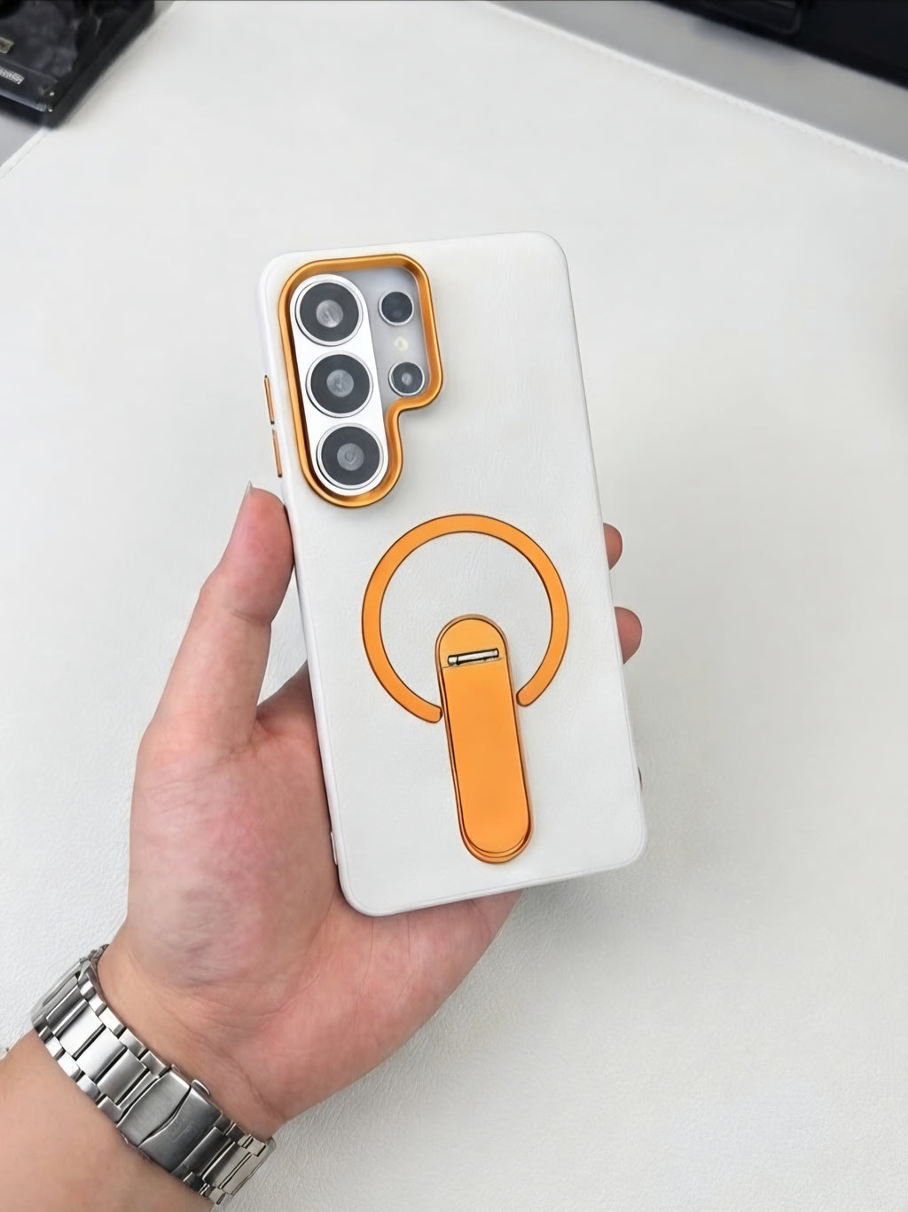 Custodia di Lusso in Metallo con Supporto Magnetico e MagSafe per Samsung Galaxy
