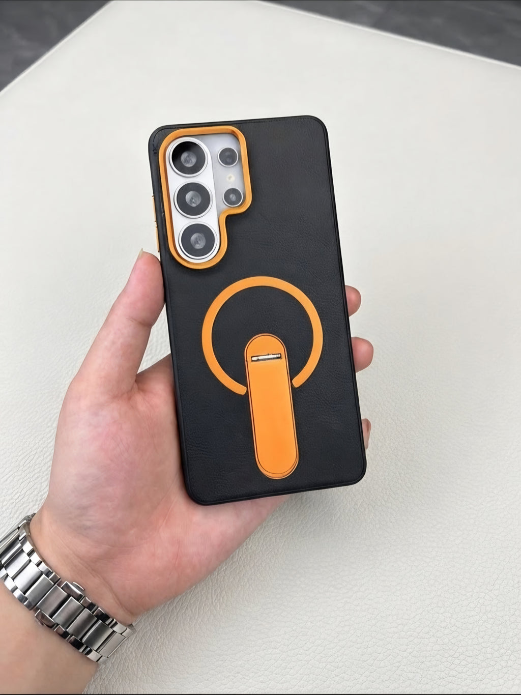 Custodia di Lusso in Metallo con Supporto Magnetico e MagSafe per Samsung Galaxy