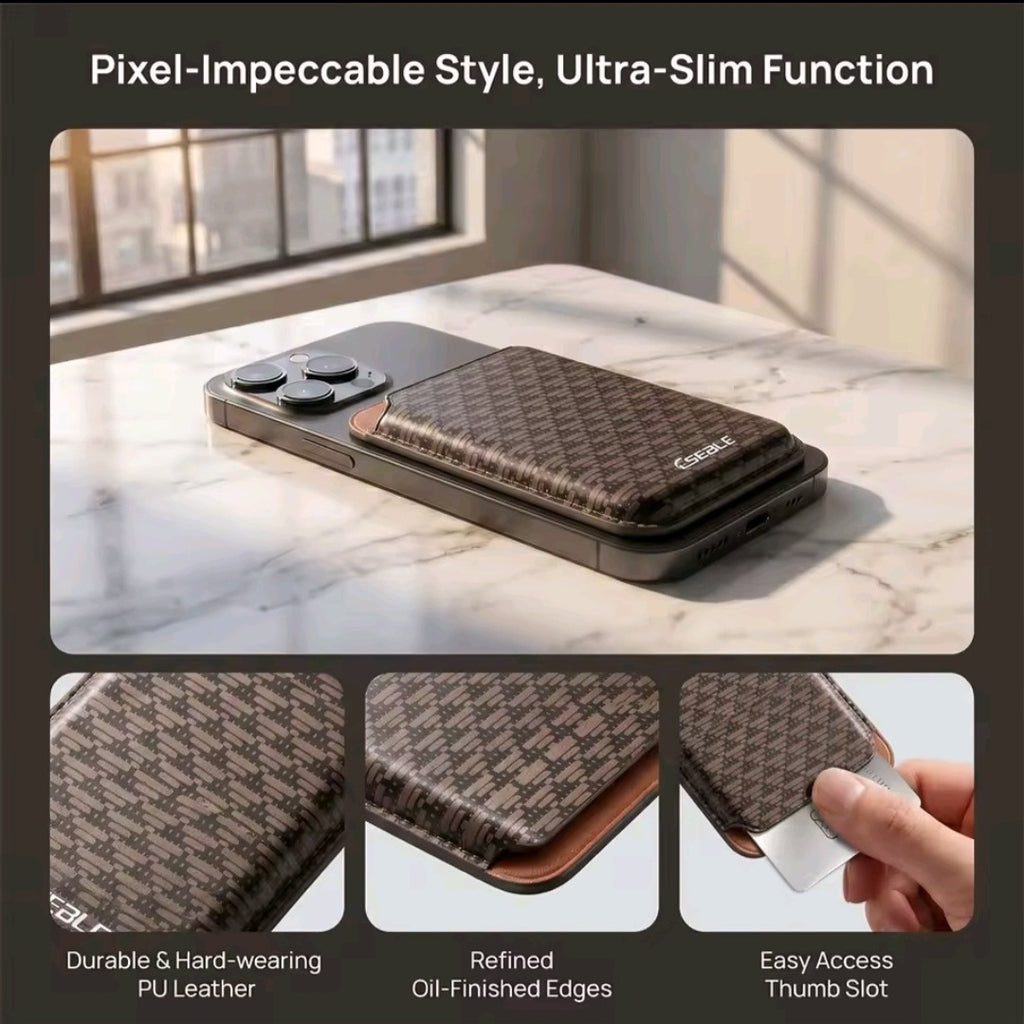 Portafoglio Magnetico Slim con Texture Geometrica per Smartphone – Compatibile MagSafe