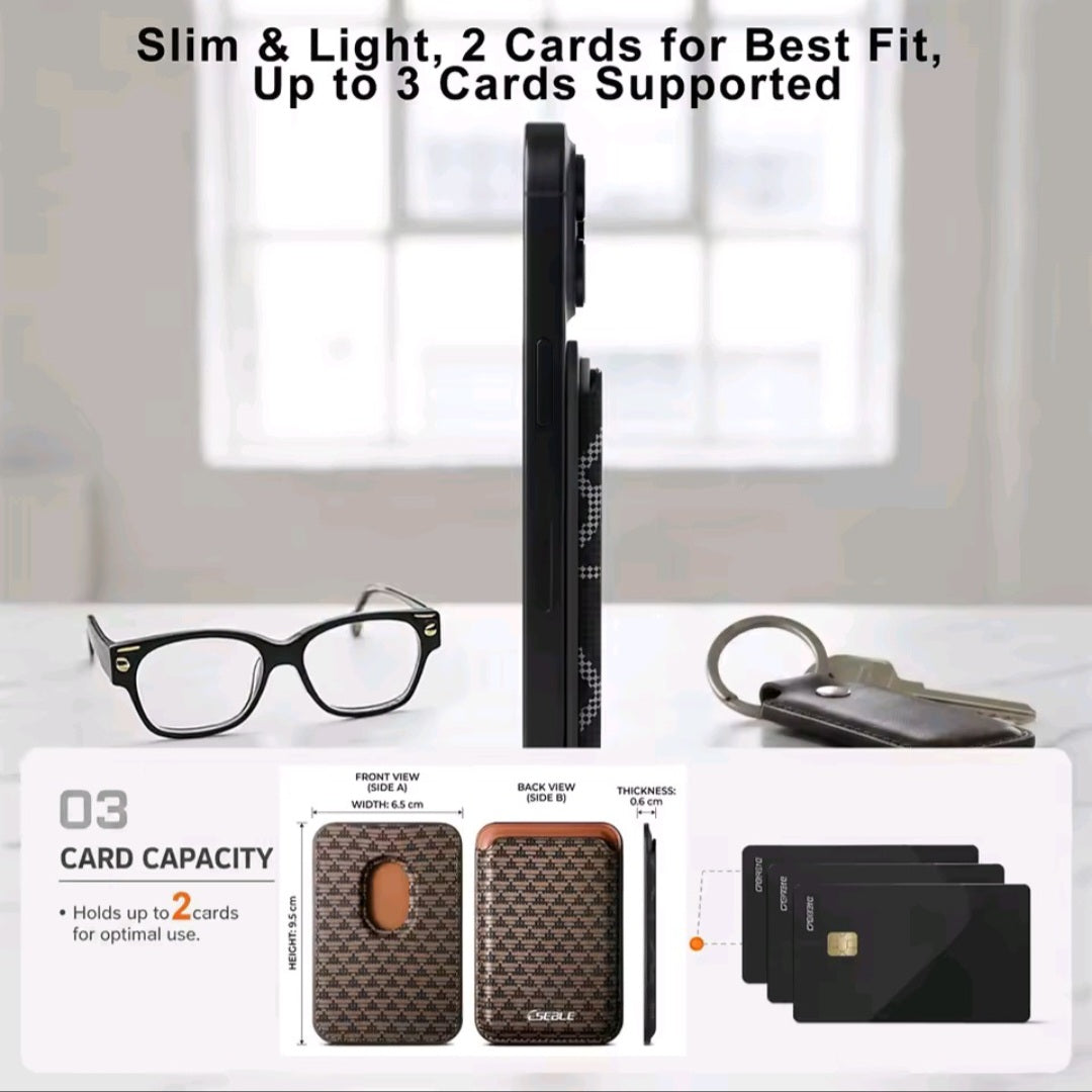 Portafoglio Magnetico Slim con Texture Geometrica per Smartphone – Compatibile MagSafe