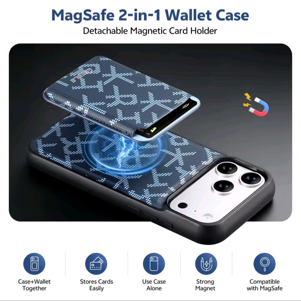 Stile, protezione e praticità in un unico accessorio. Scopri la custodia 2-in-1 con portafoglio magnetico staccabile. Progettata in pelle di lusso per offrire al tuo iPhone una protezione antiurto completa senza rinunciare all'eleganza.