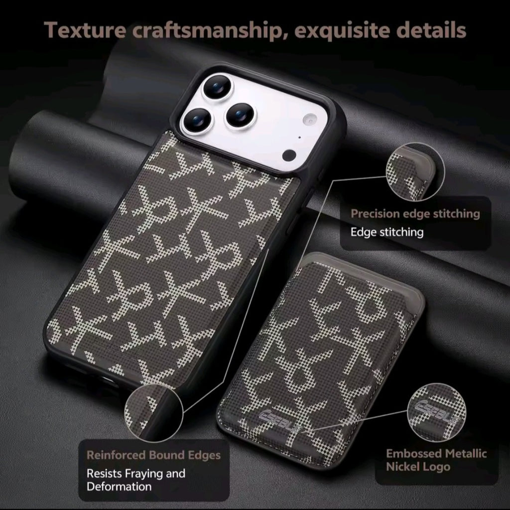 Stile, protezione e praticità in un unico accessorio. Scopri la custodia 2-in-1 con portafoglio magnetico staccabile. Progettata in pelle di lusso per offrire al tuo iPhone una protezione antiurto completa senza rinunciare all'eleganza.