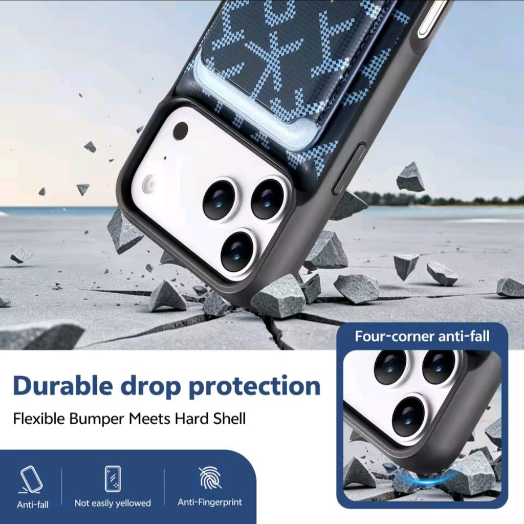 Stile, protezione e praticità in un unico accessorio. Scopri la custodia 2-in-1 con portafoglio magnetico staccabile. Progettata in pelle di lusso per offrire al tuo iPhone una protezione antiurto completa senza rinunciare all'eleganza.