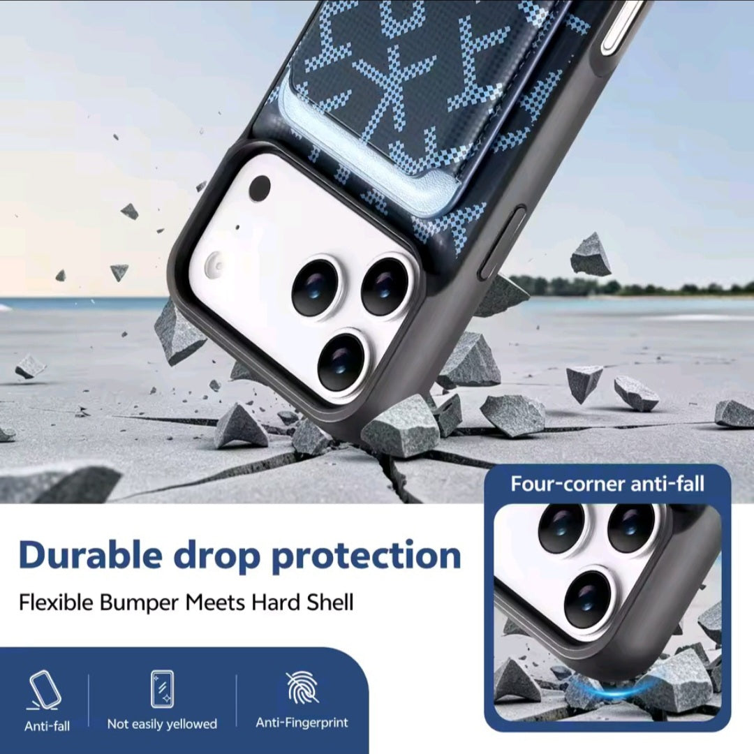 Stile, protezione e praticità in un unico accessorio. Scopri la custodia 2-in-1 con portafoglio magnetico staccabile. Progettata in pelle di lusso per offrire al tuo iPhone una protezione antiurto completa senza rinunciare all'eleganza.