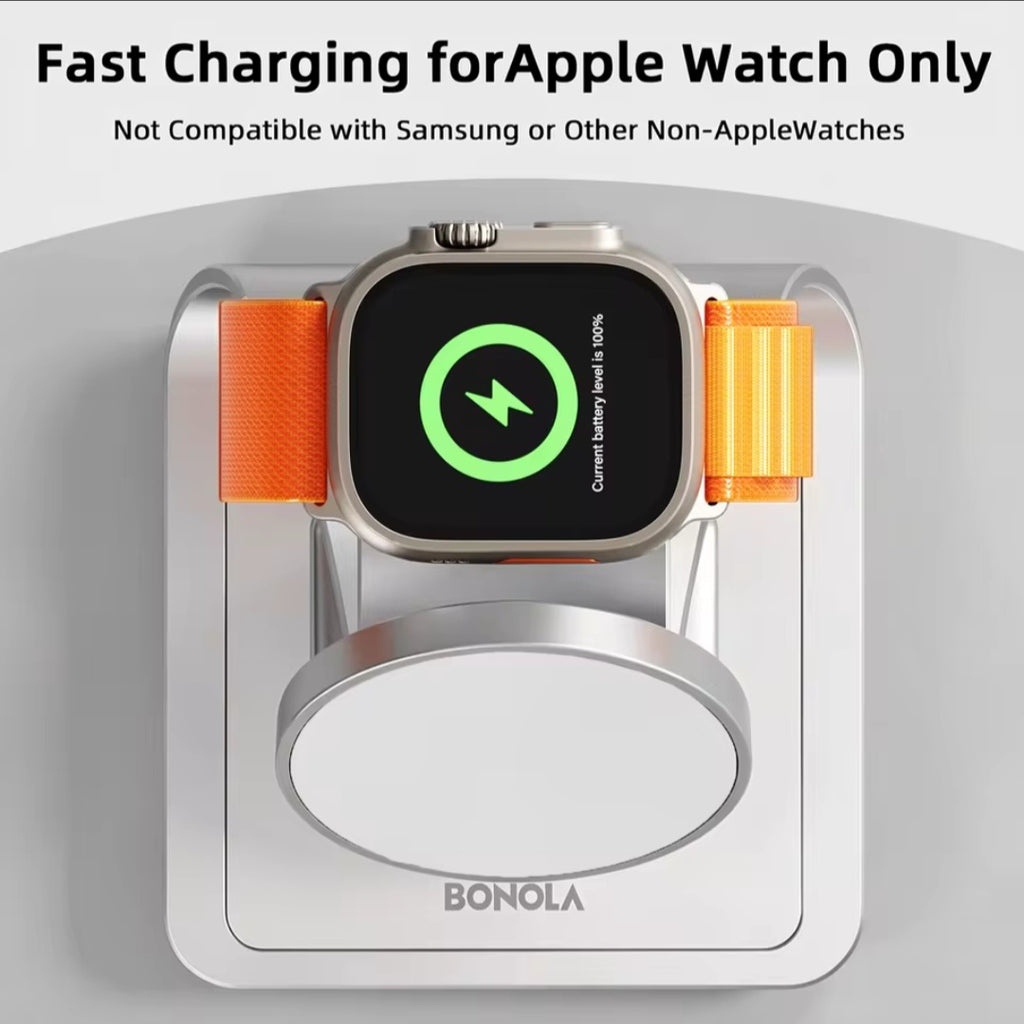 Bonola Stazione di Ricarica Wireless Magnetica 3 in 1 per iPhone, Apple Watch e AirPods
