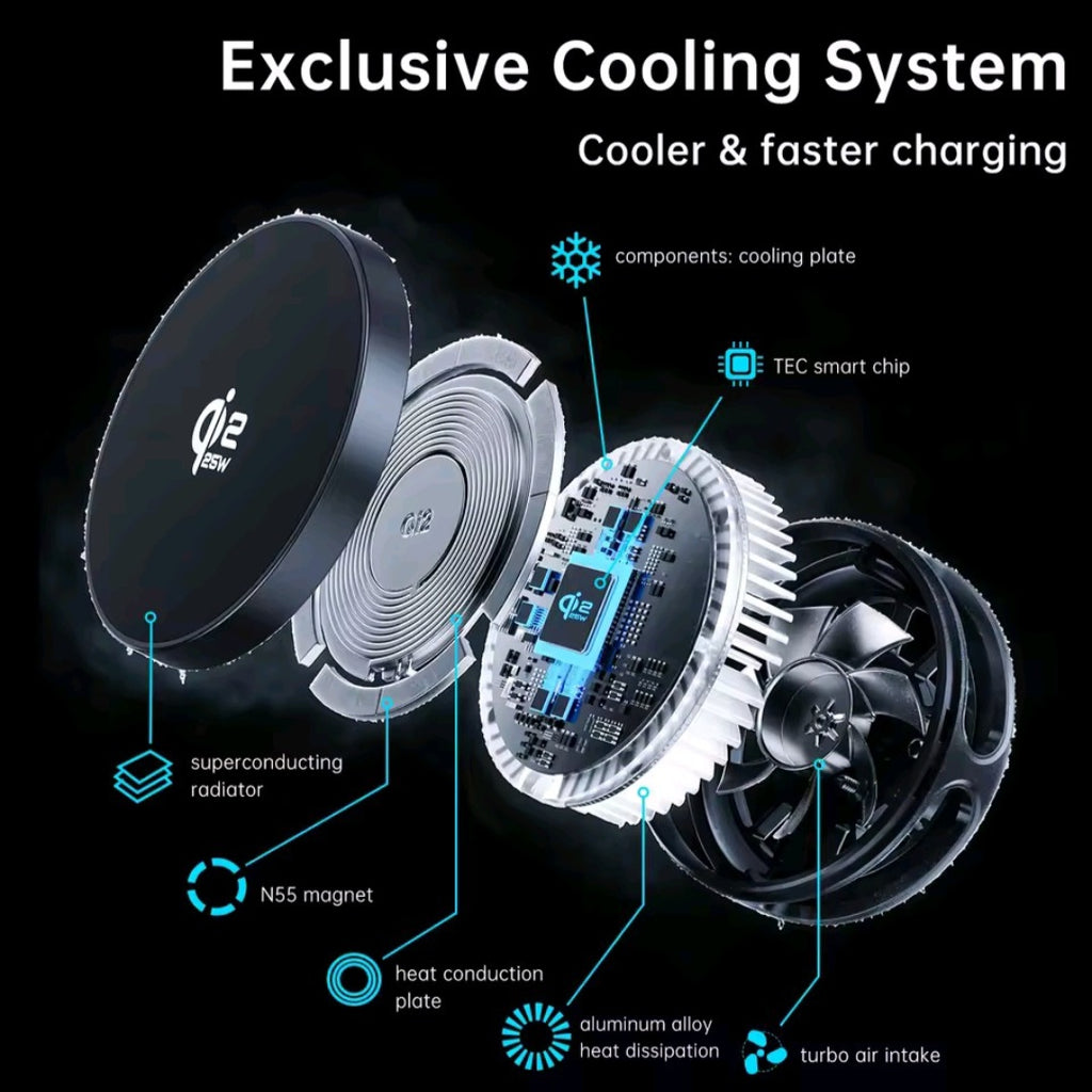 Stazione di Ricarica Wireless 3 in 1 con Raffreddamento Magnetico 25W (Qi2.2)