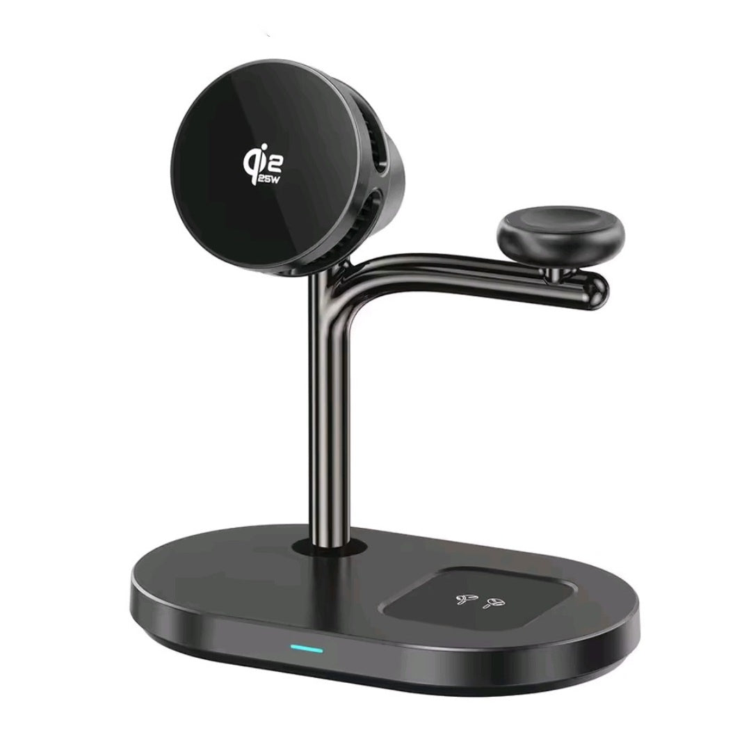 Stazione di Ricarica Wireless 3 in 1 con Raffreddamento Magnetico 25W (Qi2.2)