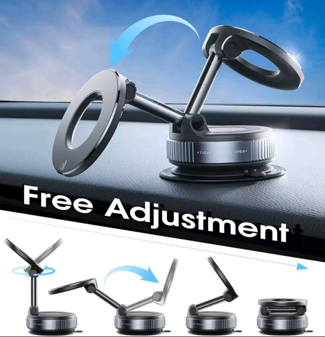 Supporto Auto Magnetico Pieghevole a 360° con Ventosa Potente