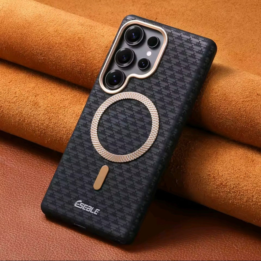 Custodia di Lusso Magnetica MagSafe con Motivo Geometrico per Serie Samsung Galaxy