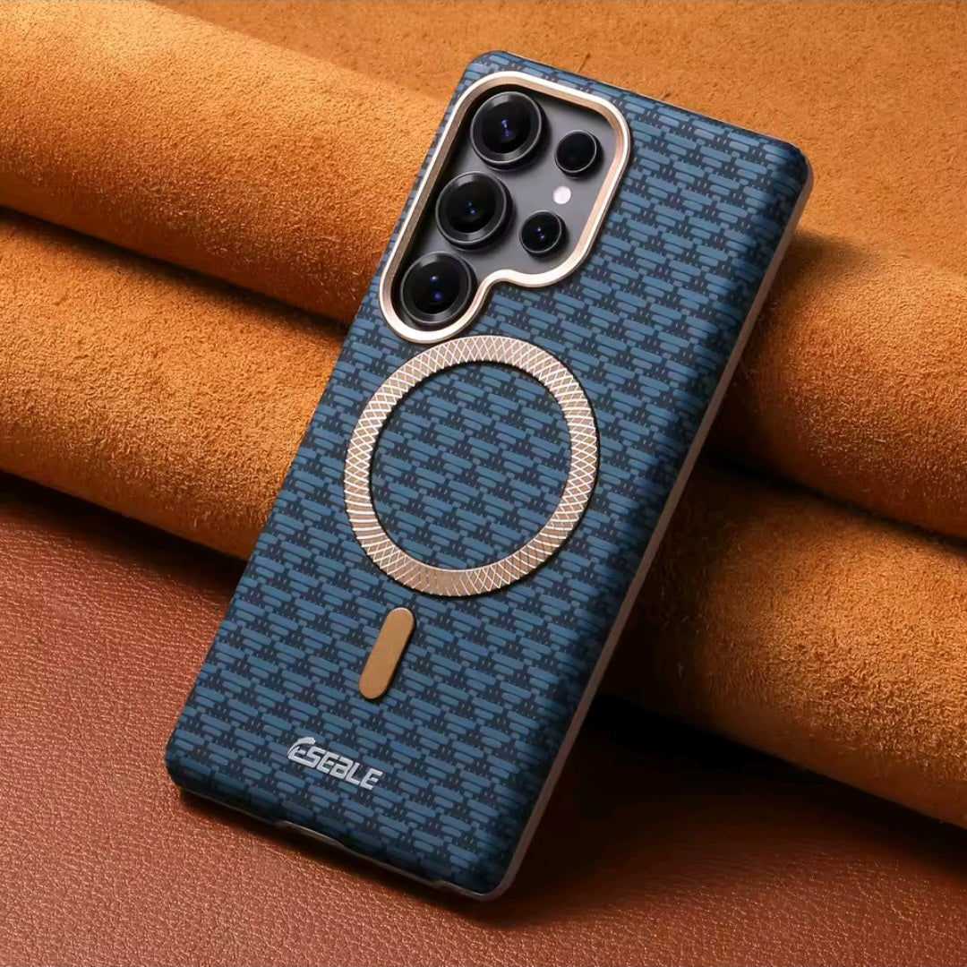 Custodia di Lusso Magnetica MagSafe con Motivo Geometrico per Serie Samsung Galaxy